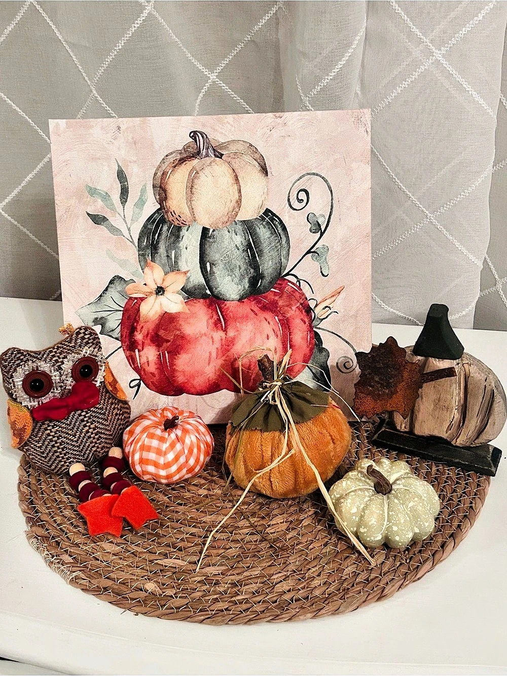 Seasonal Pumpkin Harvest Tabletop Decor